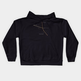 Gold Cancer Zodiac Constellation Kids Hoodie